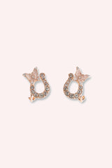 Lucky Horseshoe Stud Earrings - Rose Gold - Anna Sui Discount