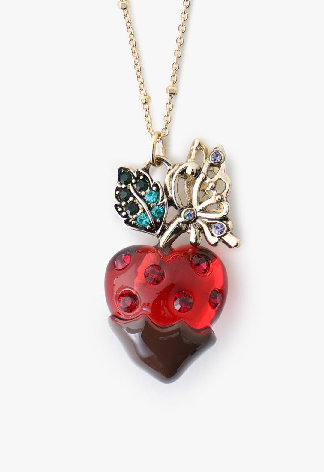 Chocolate Covered Strawberry Necklace - Red Multi - Anna Sui Discount