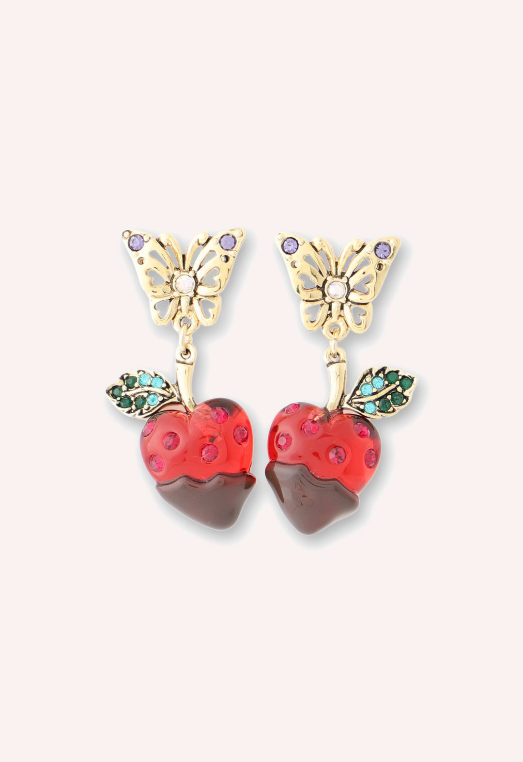 Chocolate Covered Strawberry Earrings - Red Multi - Anna Sui Online