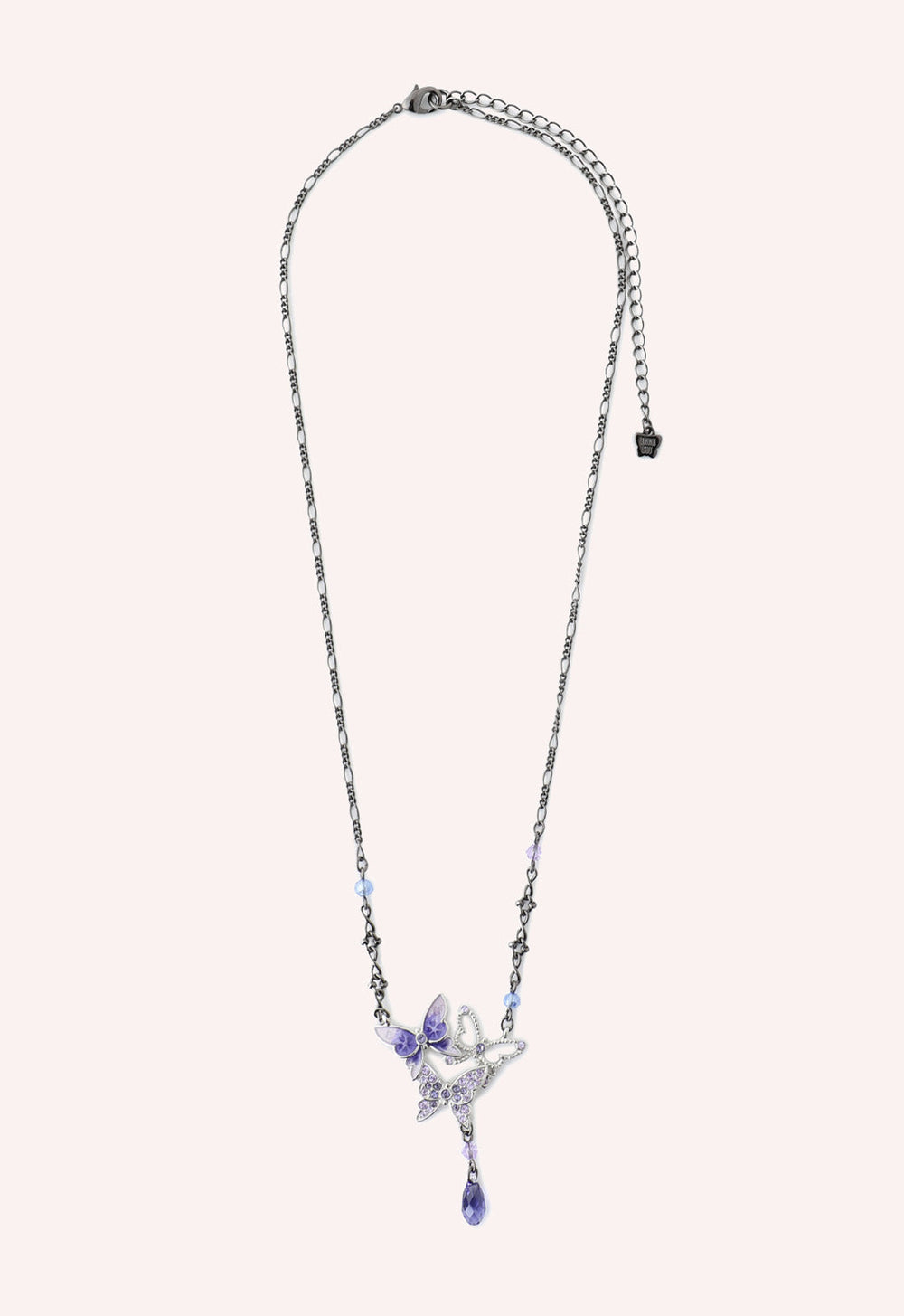Bejeweled Butterfly Princess Necklace - Violet Gunmetal - Anna Sui Outlet