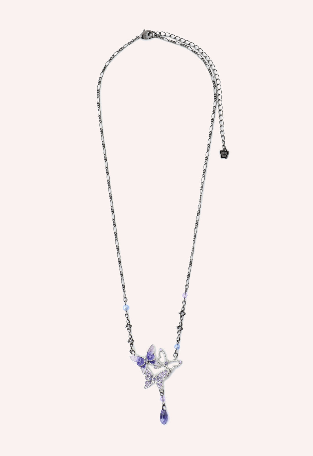 Bejeweled Butterfly Princess Necklace - Violet Gunmetal - Anna Sui Outlet