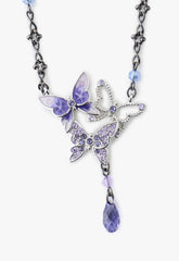 Bejeweled Butterfly Princess Necklace - Violet Gunmetal - Anna Sui Outlet
