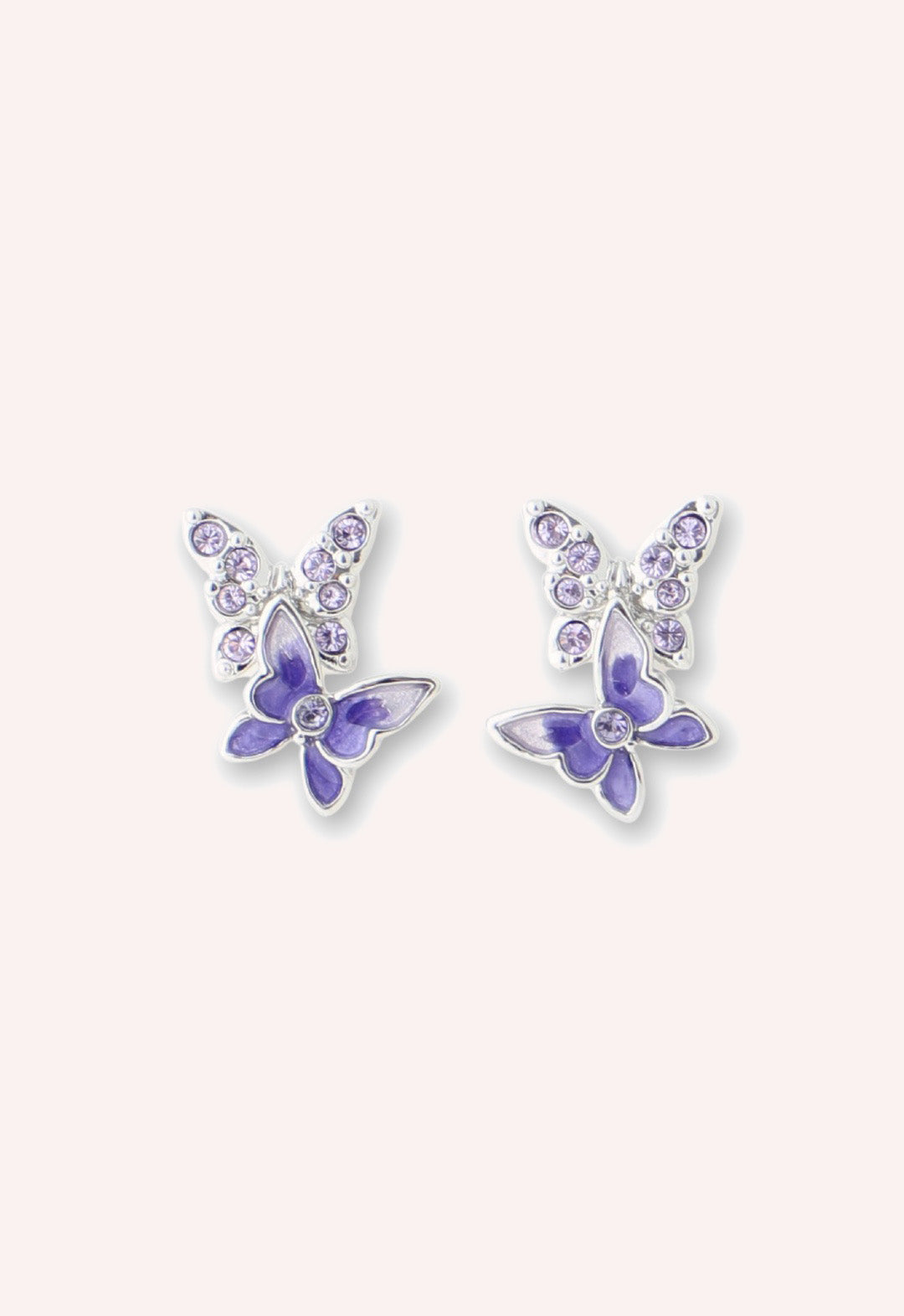 Bejeweled Butterfly Stud Earrings - Violet - Anna Sui US