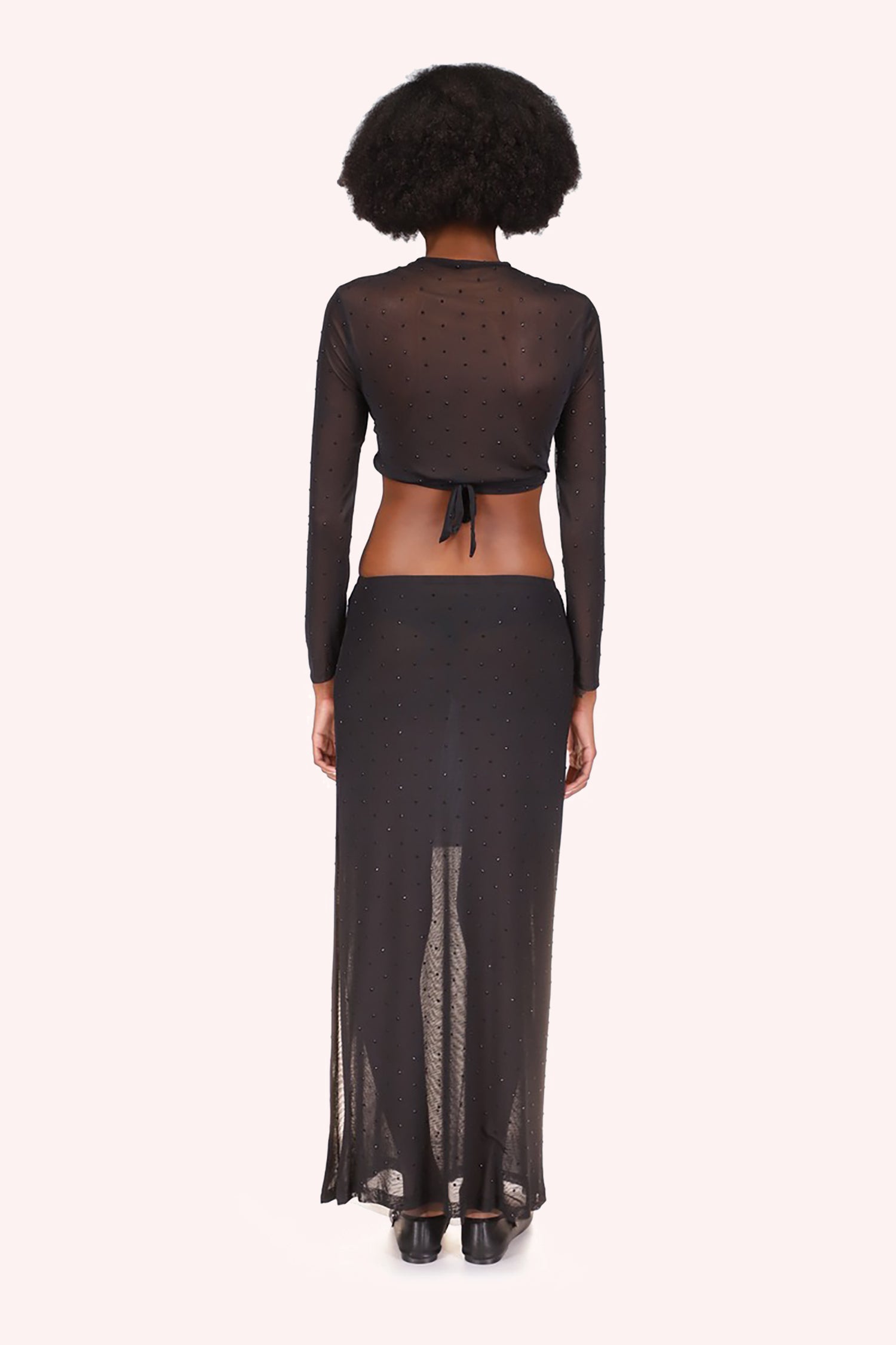 Rhinestone Mesh Tie Top - Anna Sui US