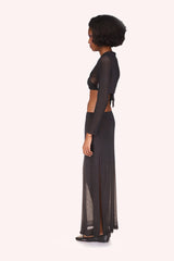Rhinestone Mesh Tie Top - Anna Sui US