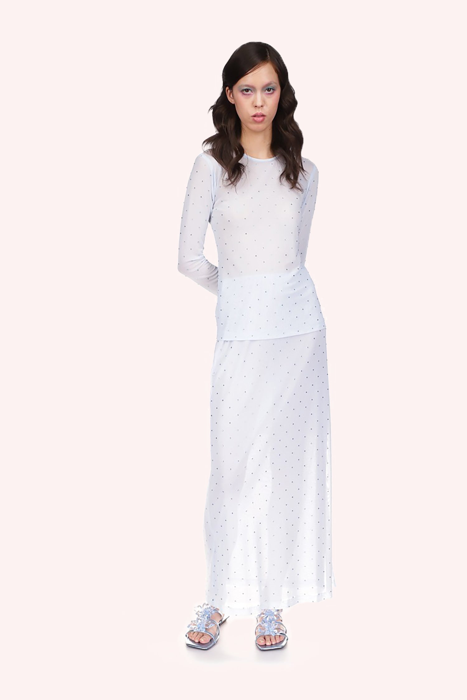 Rhinestone Mesh Skirt - Anna Sui Outlet