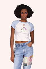 Micro Ribbed Raglan Baby Tee - Anna Sui US