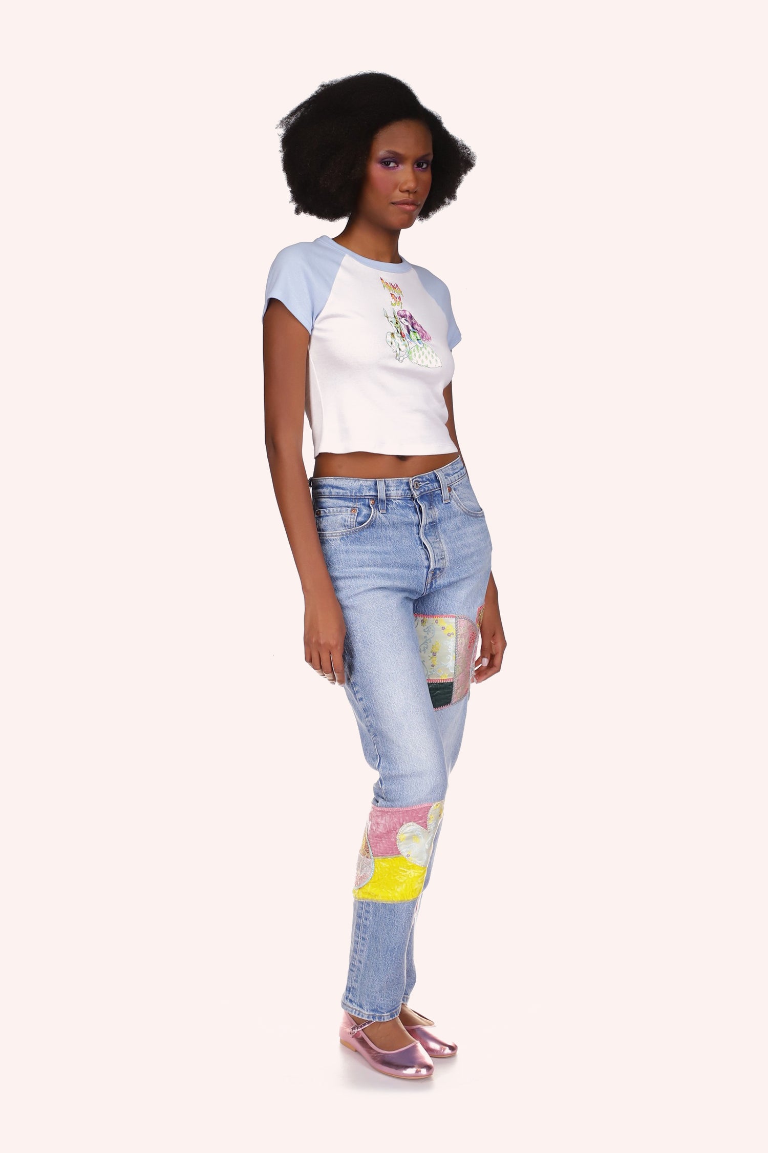 Micro Ribbed Raglan Baby Tee - Anna Sui US
