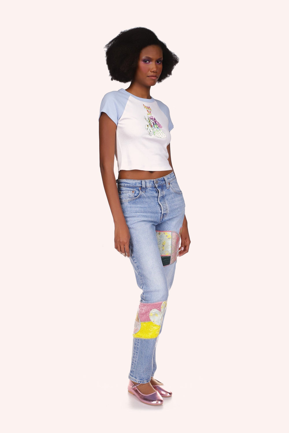 Micro Ribbed Raglan Baby Tee - Anna Sui US