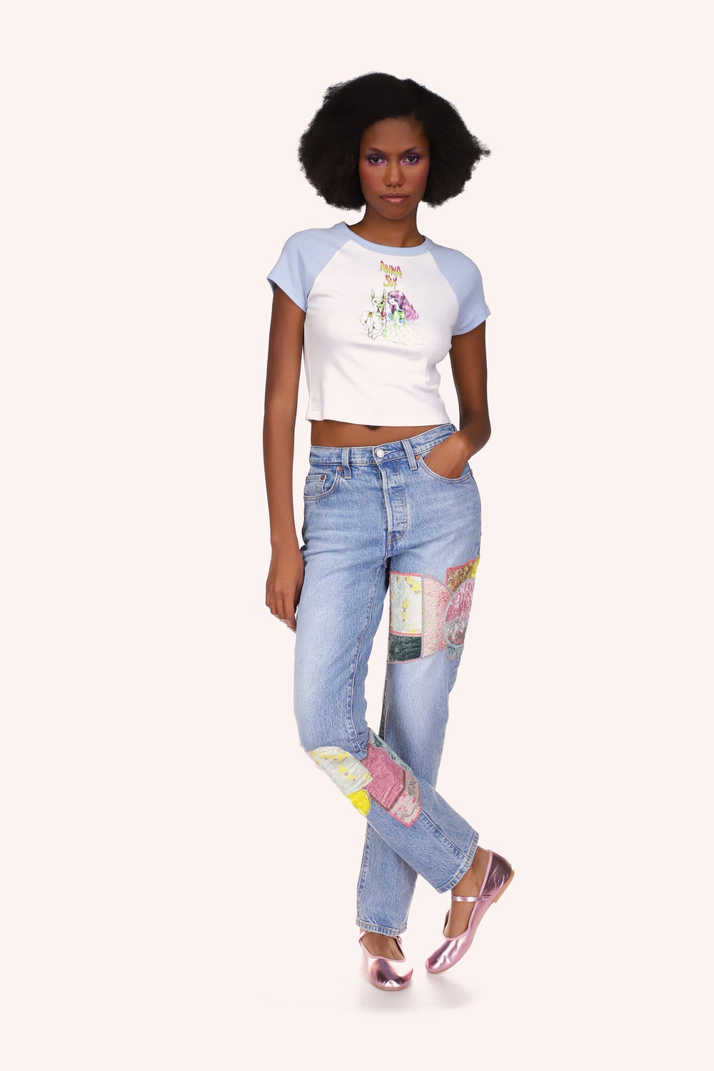 Micro Ribbed Raglan Baby Tee - Anna Sui US