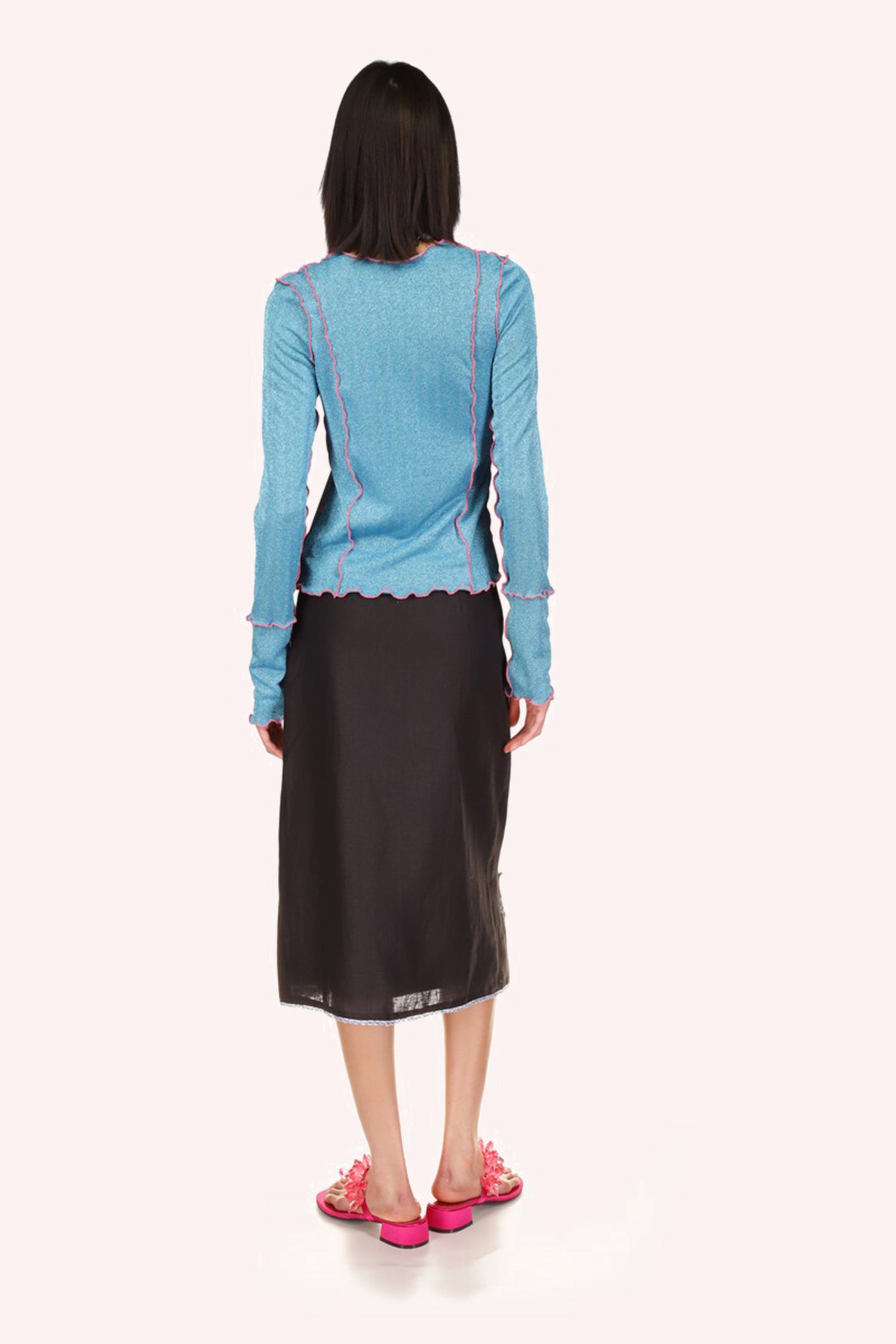 3-D Pansy Embroidered on Linen Skirt - Anna Sui US
