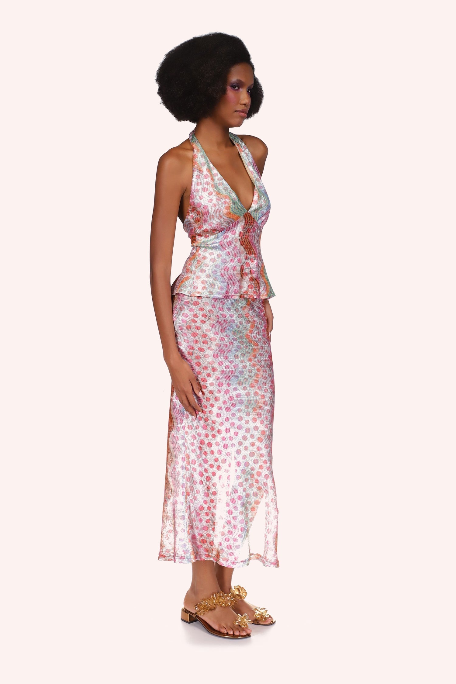 Swirly Rainbow Knit Skirt - Anna Sui Online