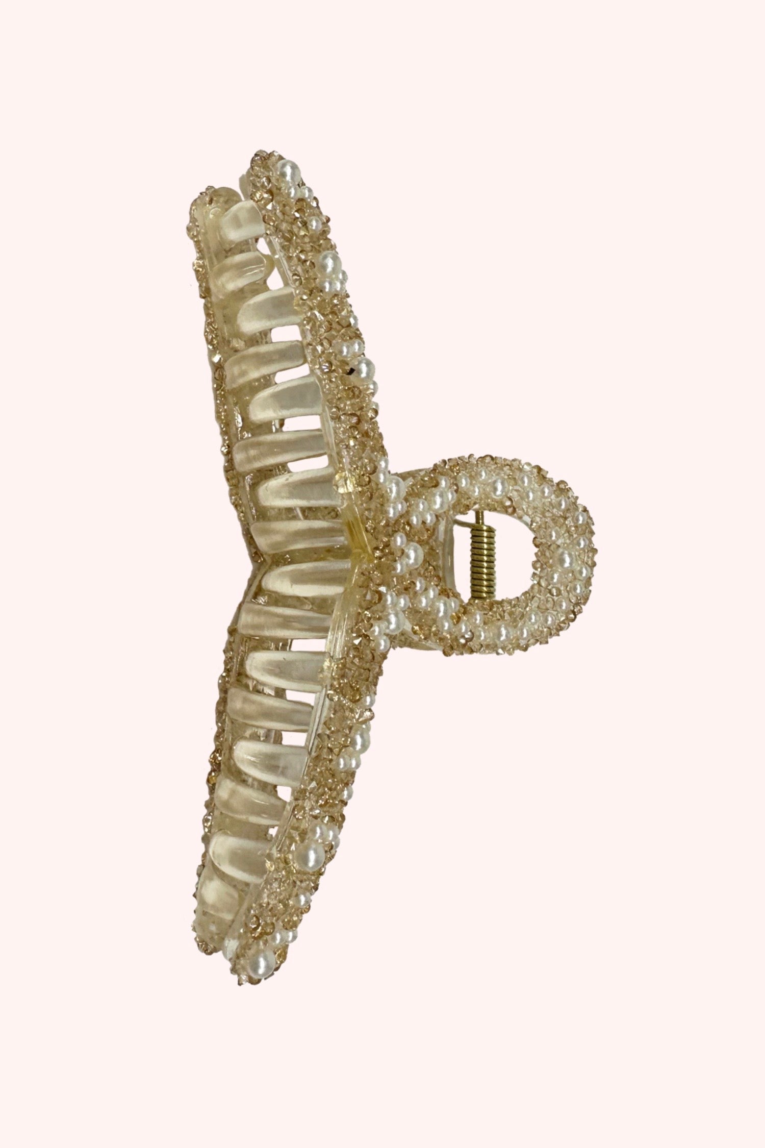 Large Pearl Encrusted French Jaw Clip Ivory - Anna Sui Discount