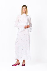 Cluny Lace Trimmed Floral Swiss Dot Maxi Dress - Anna Sui Discount
