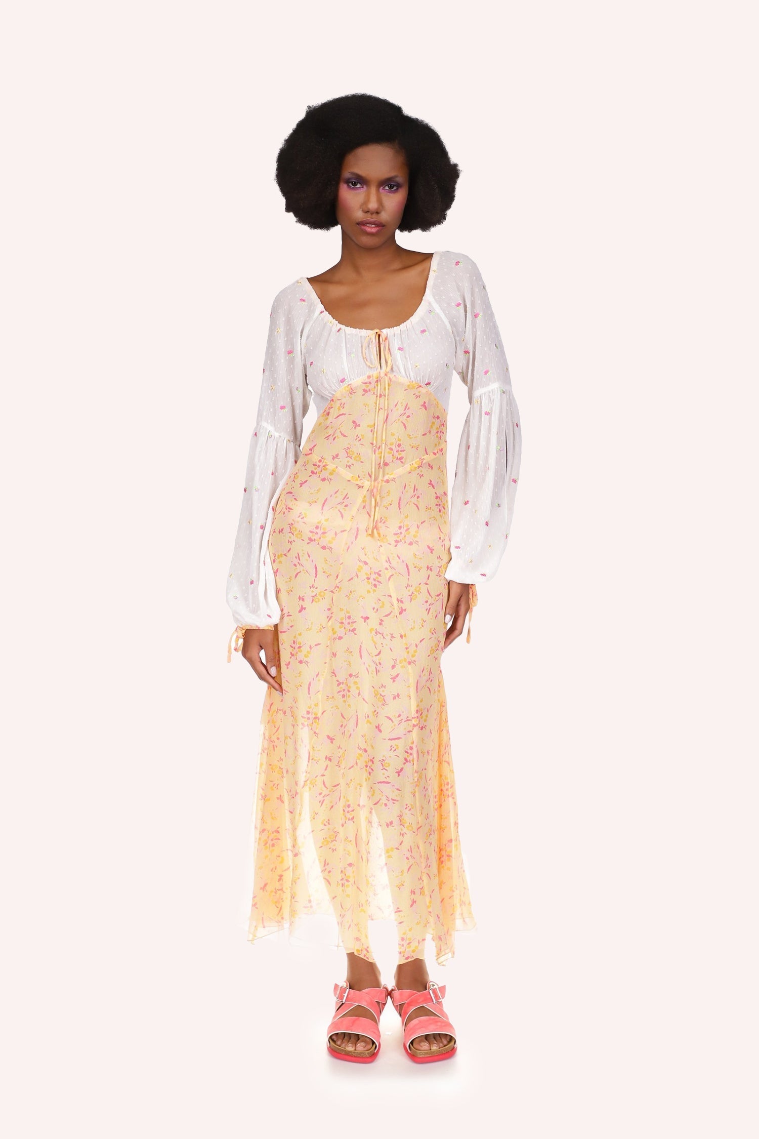 Floral Swiss Dot & Arcadia Blossom Princess Dress - Anna Sui Sale