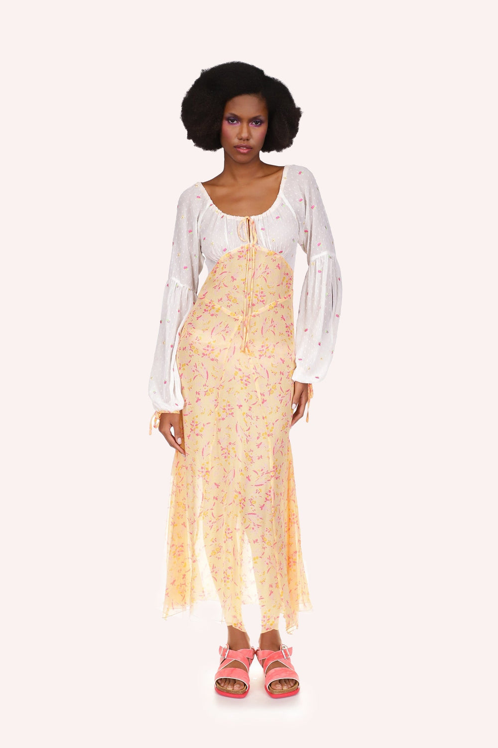 Floral Swiss Dot & Arcadia Blossom Princess Dress - Anna Sui Sale