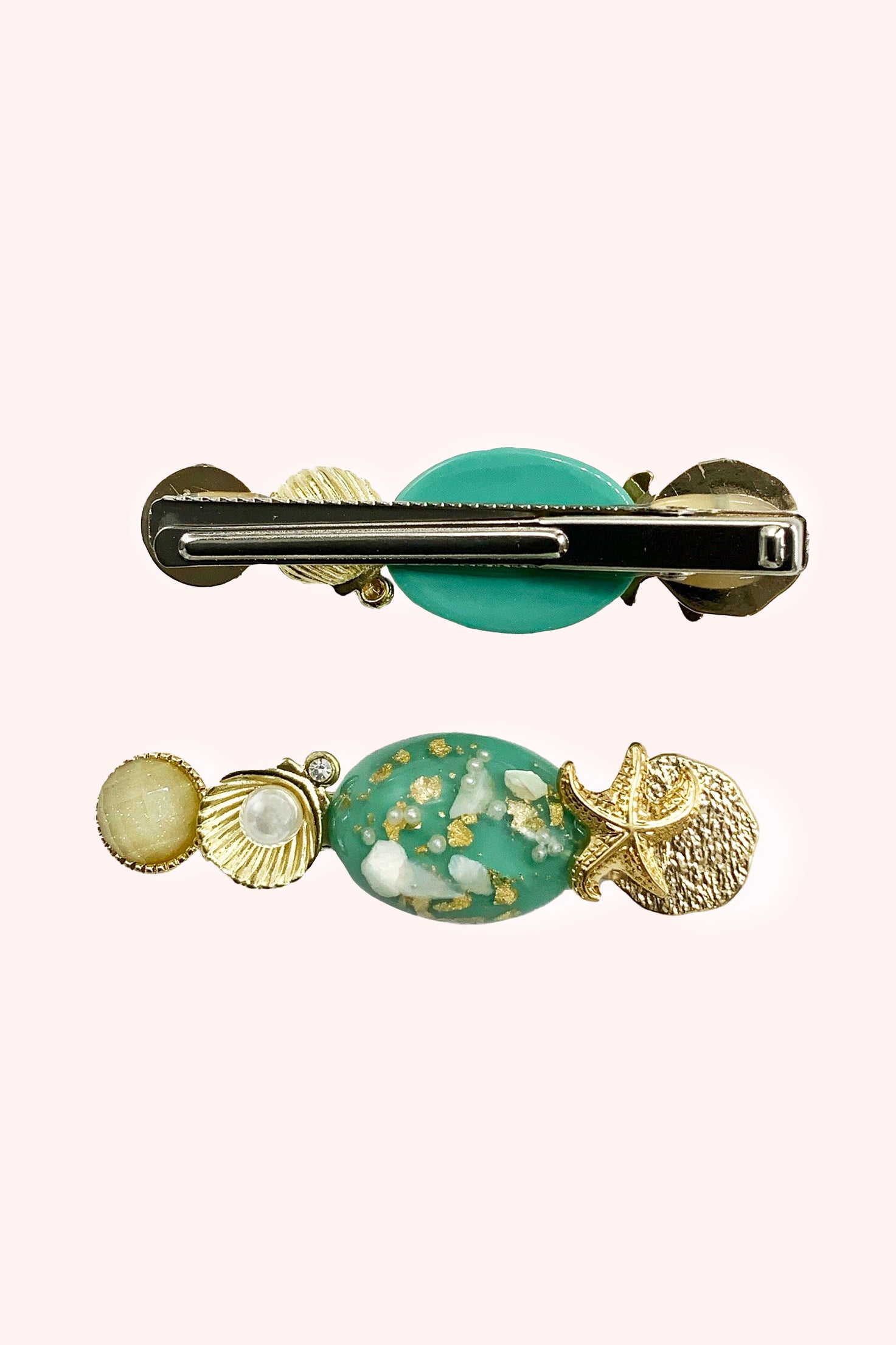 Mermaid Shell Clamp Clip - Aqua - Anna Sui Discount
