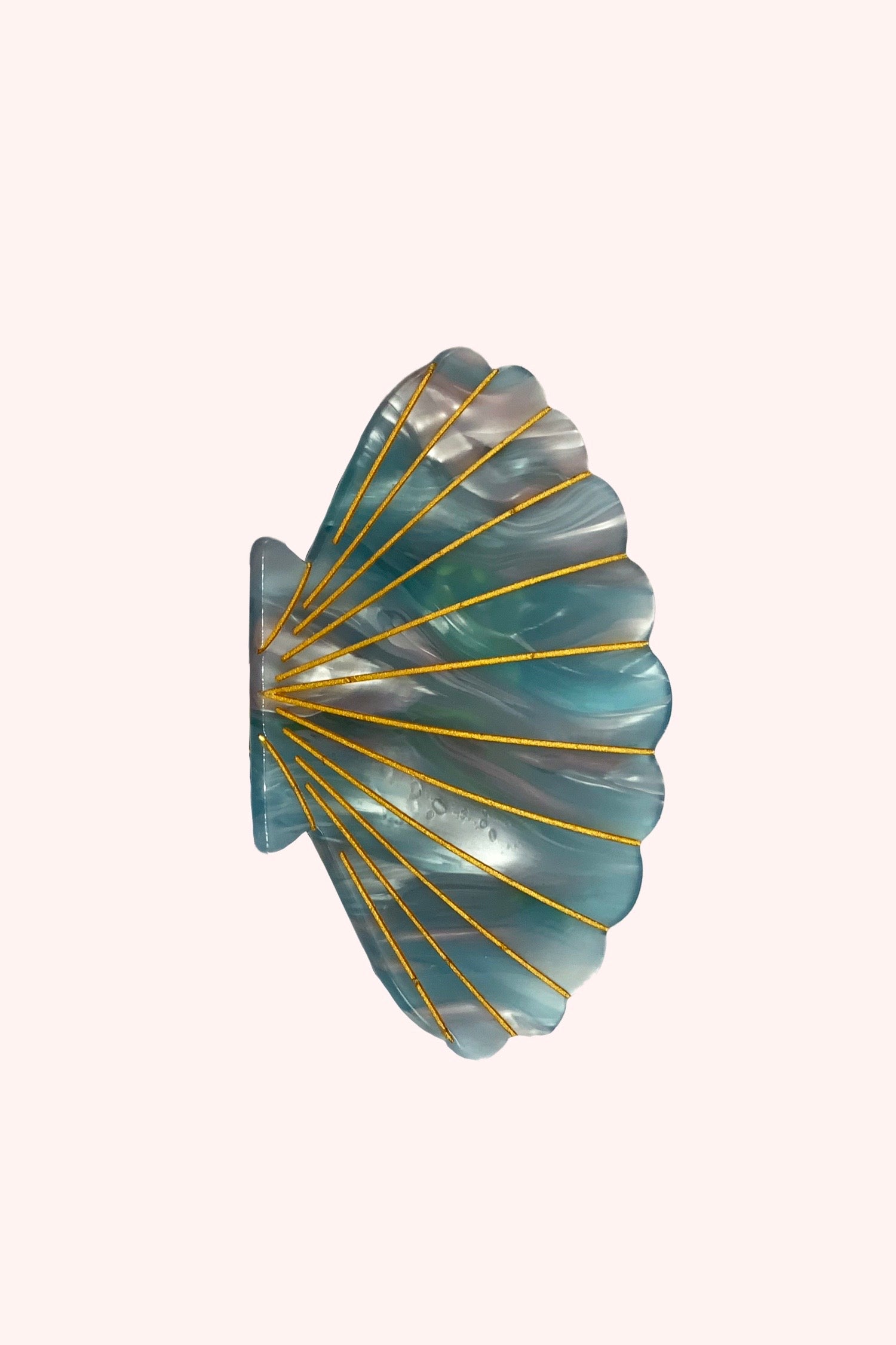 Large Blue Marine Pastel Sea Shell Jaw Clip - Anna Sui Sale