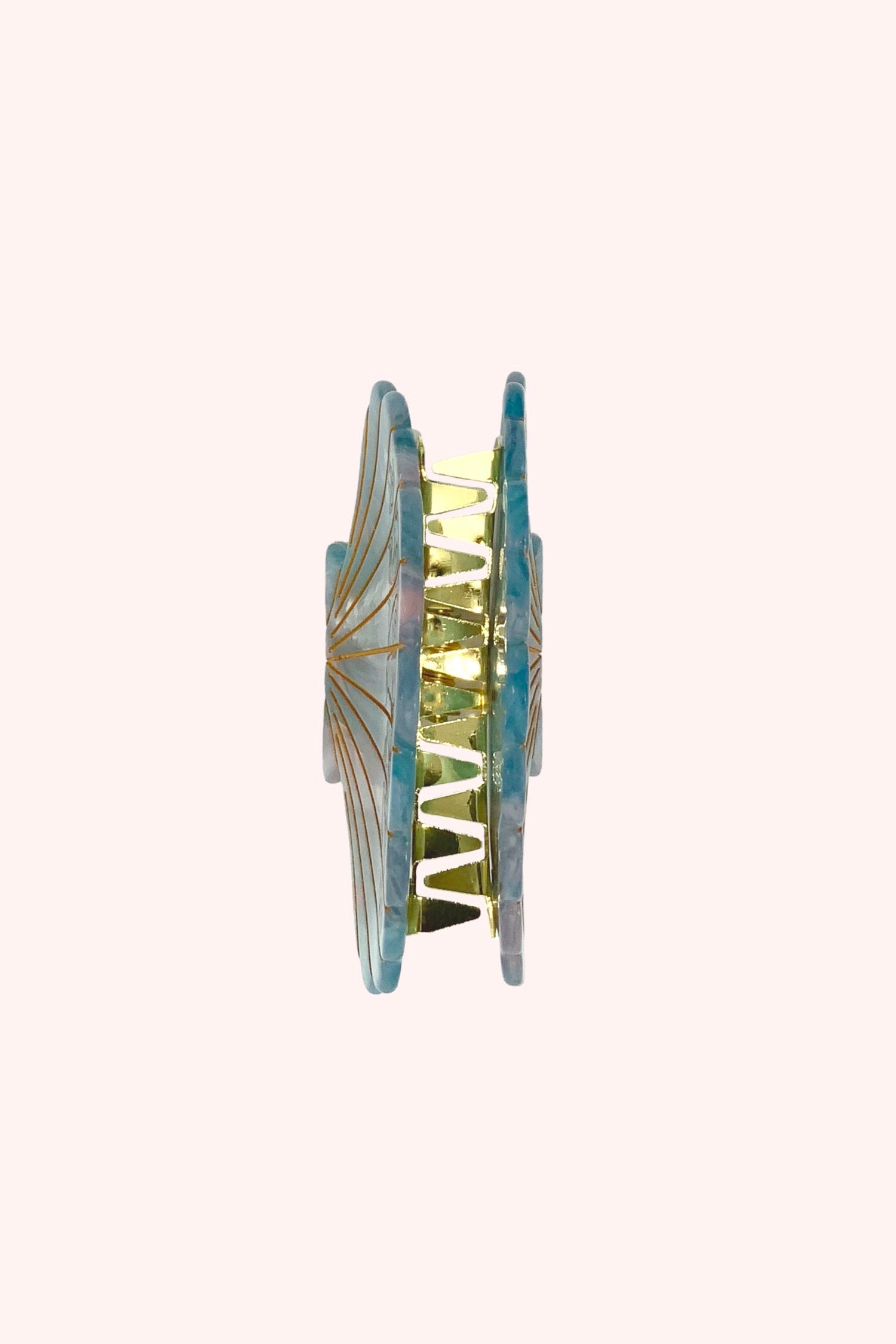Large Blue Marine Pastel Sea Shell Jaw Clip - Anna Sui Sale
