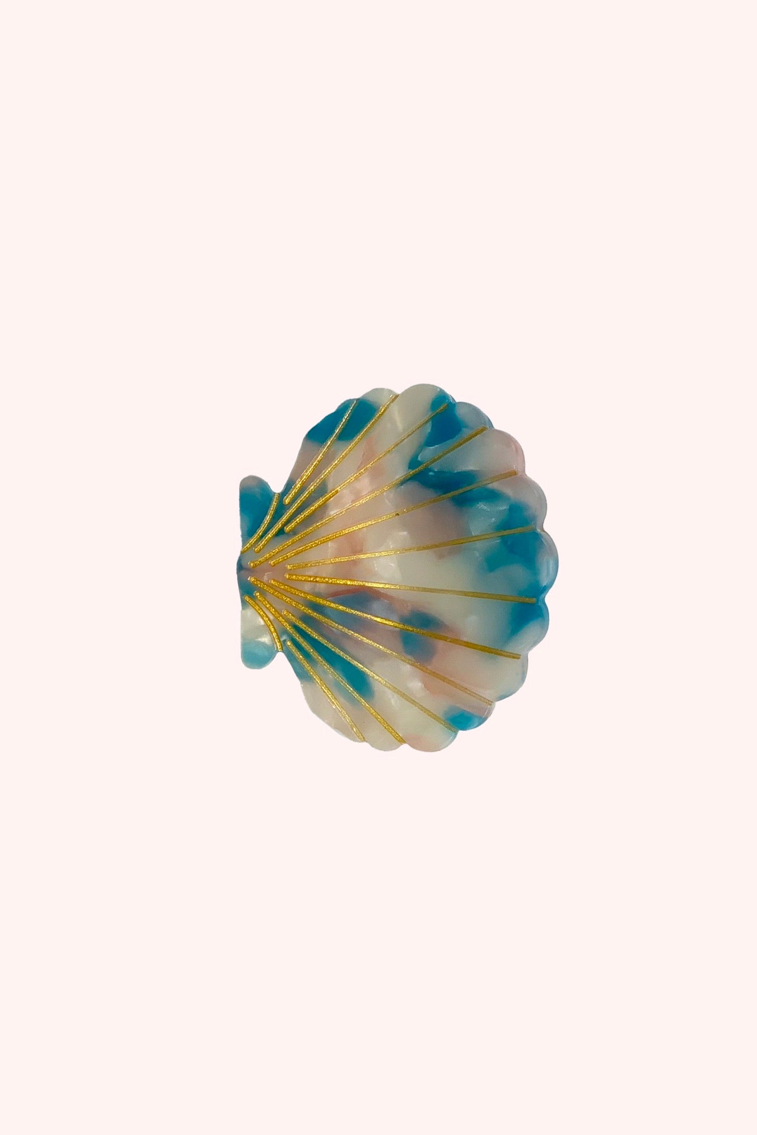 Medium Blue Marine Pastel Sea Shell Jaw Clip - Anna Sui Sale