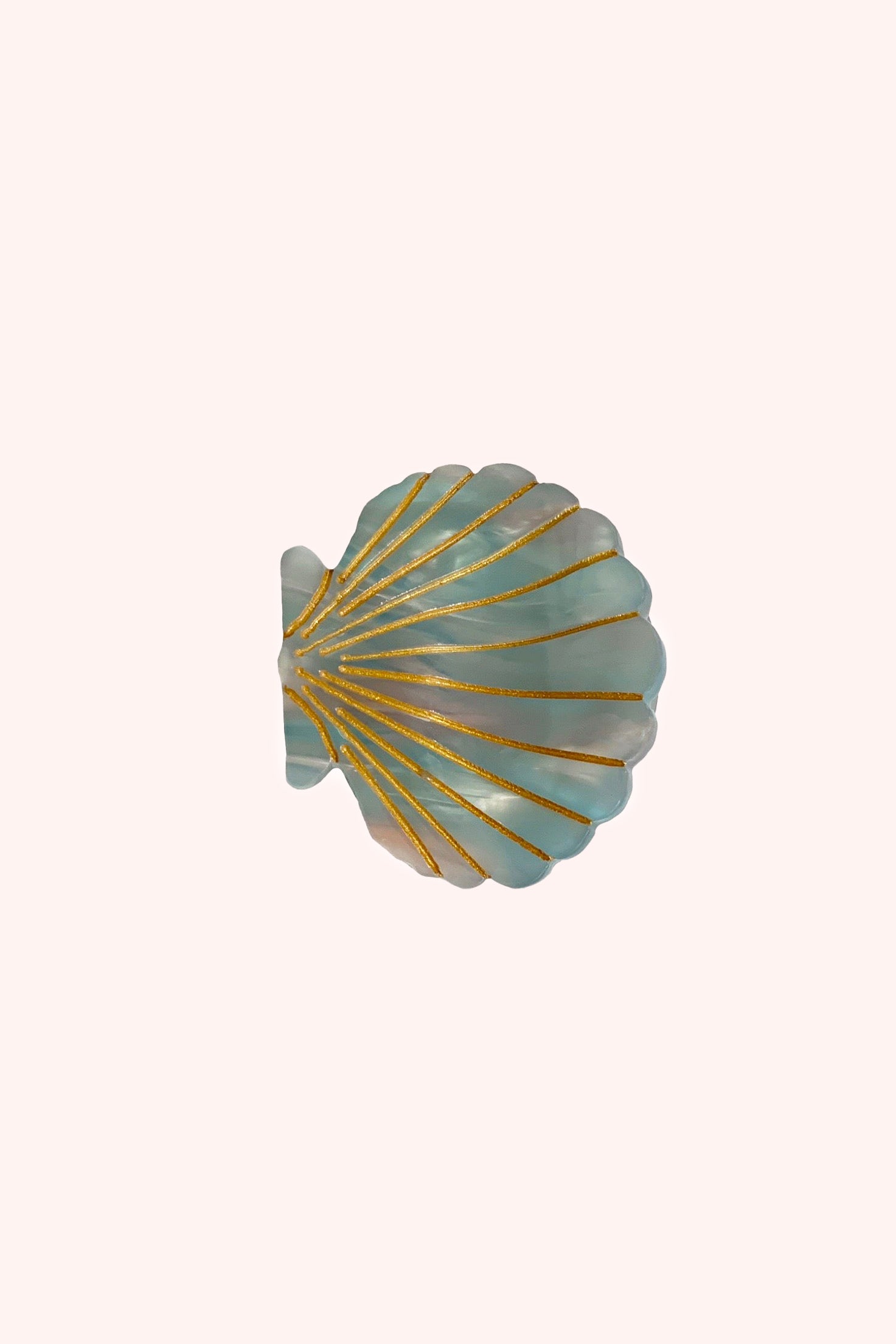Medium Lavender Aqua Pastel Sea Shell Jaw Clip - Anna Sui US