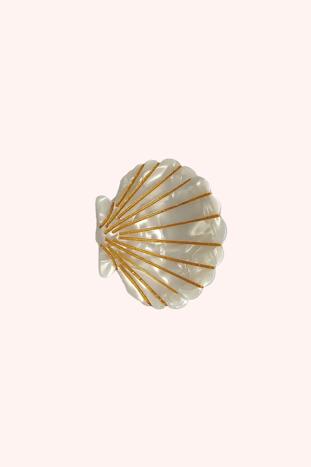 Medium Ivory Pastel Sea Shell Jaw Clip - Anna Sui Outlet