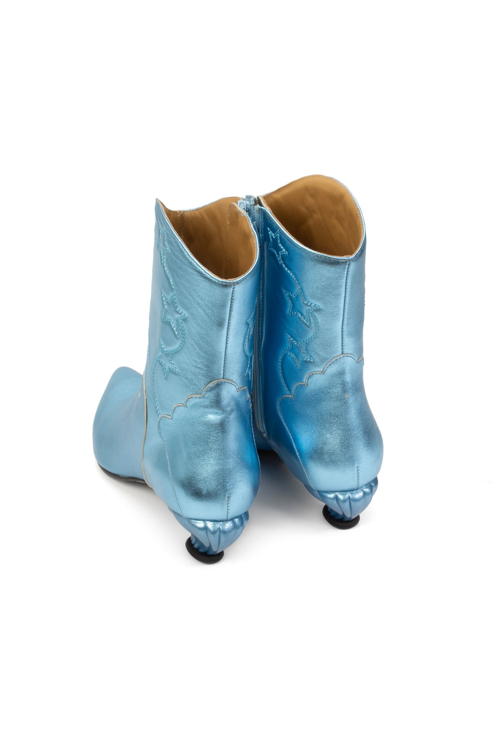 John Fluevog Western Boot - Metallic Blue - Anna Sui Outlet