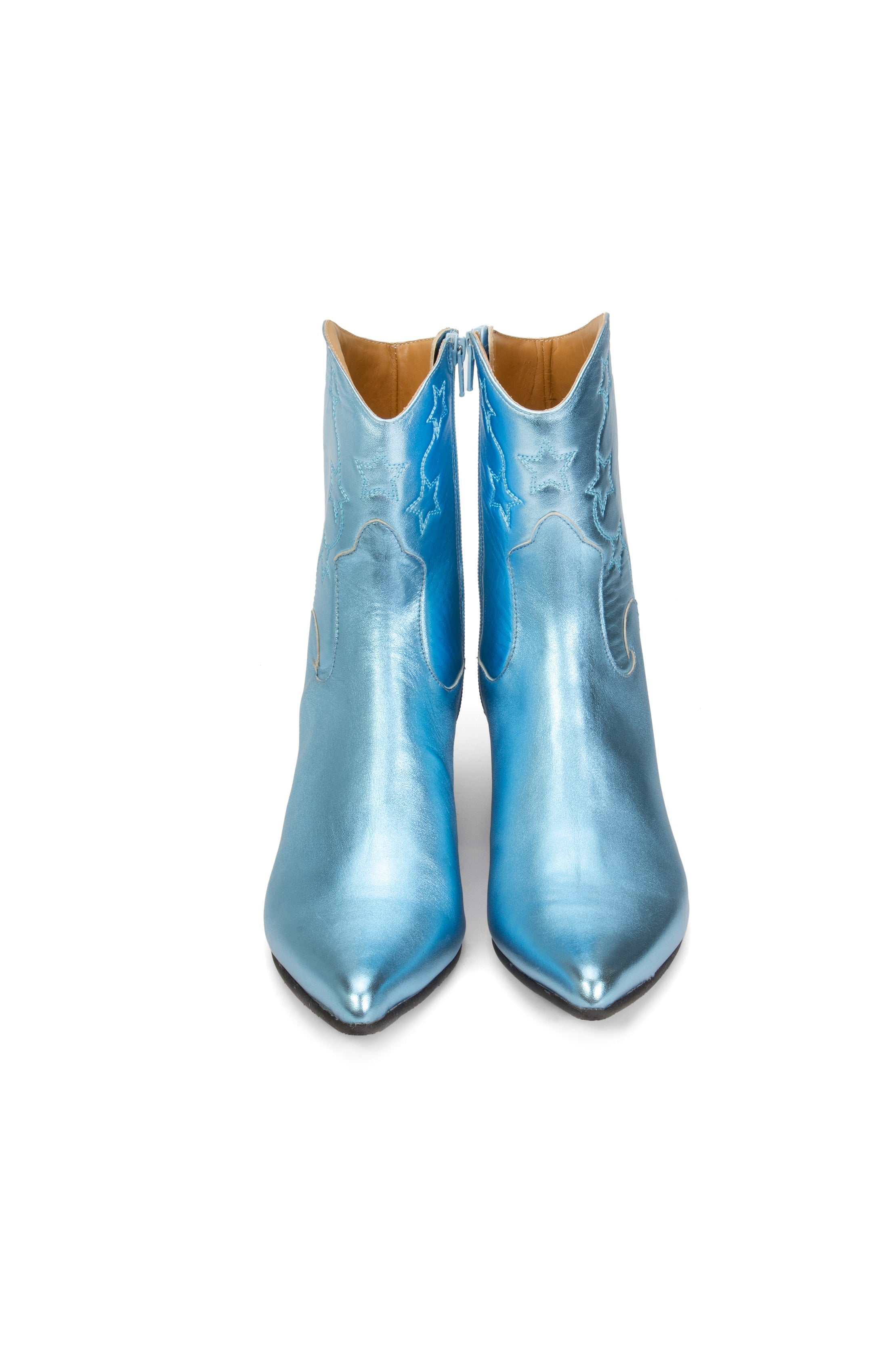 John Fluevog Western Boot - Metallic Blue - Anna Sui Outlet