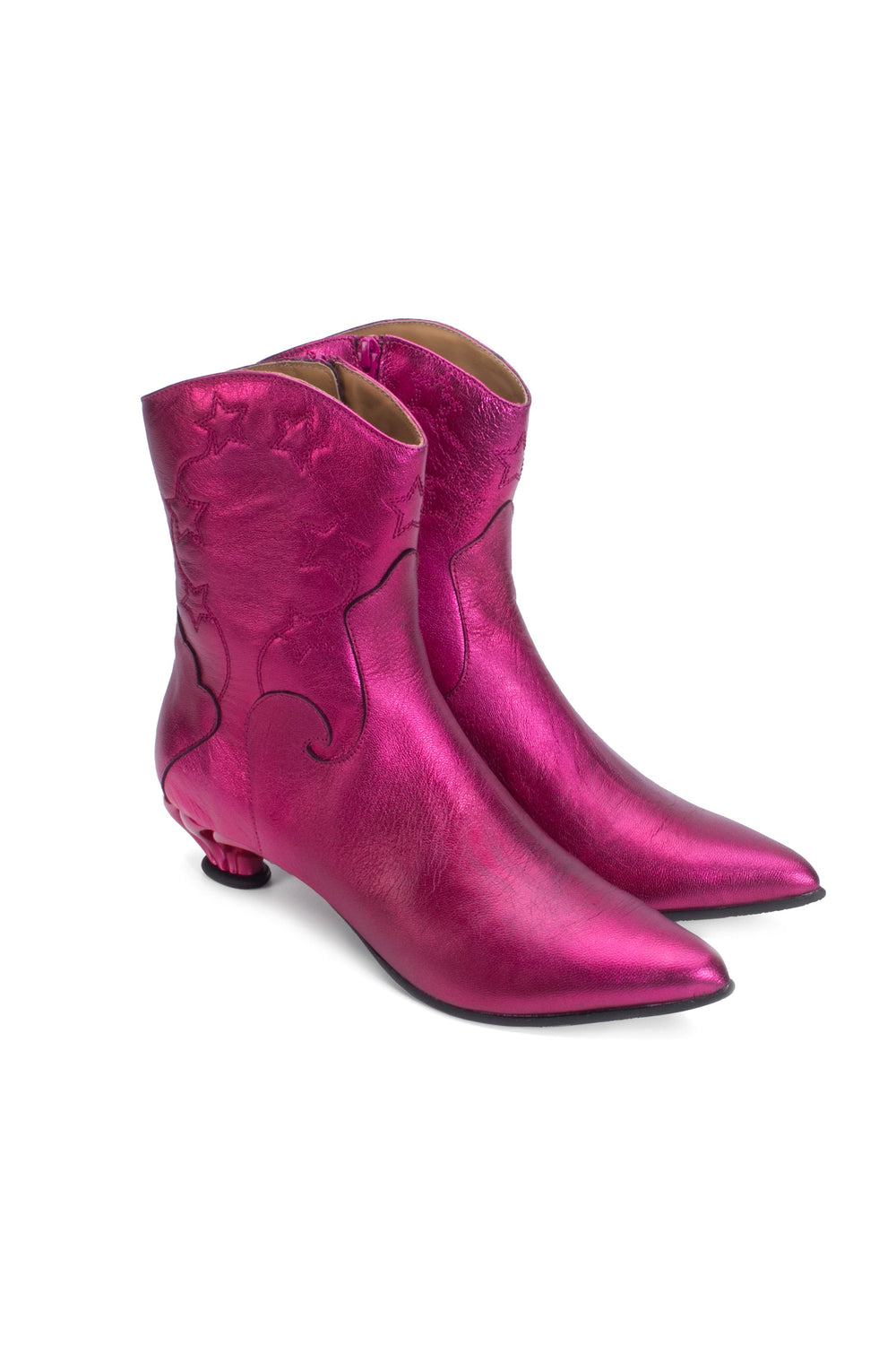 John Fluevog Western Boot - Metallic Azalea - Anna Sui Sale