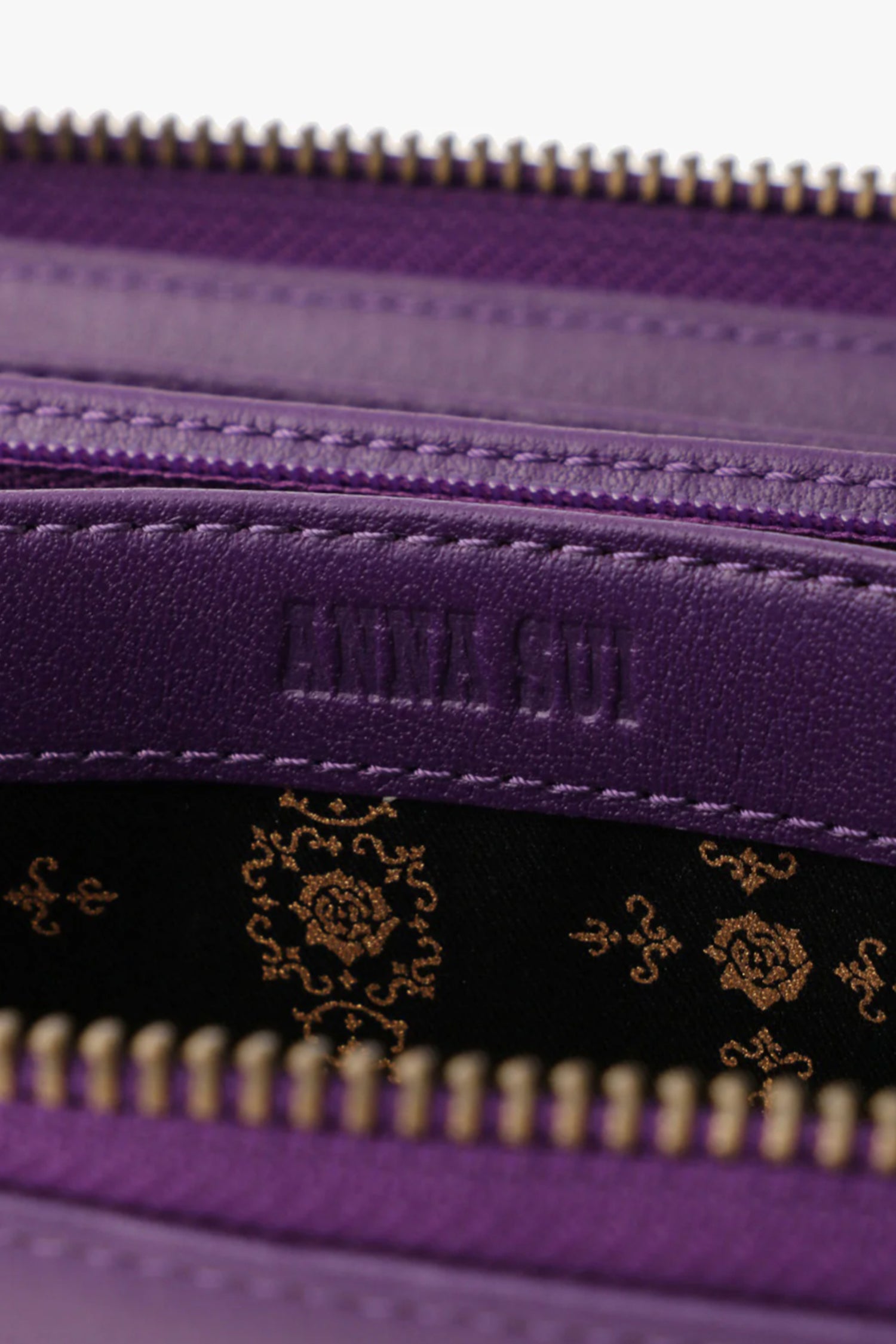 Purple Retro Button Wallet - Anna Sui US