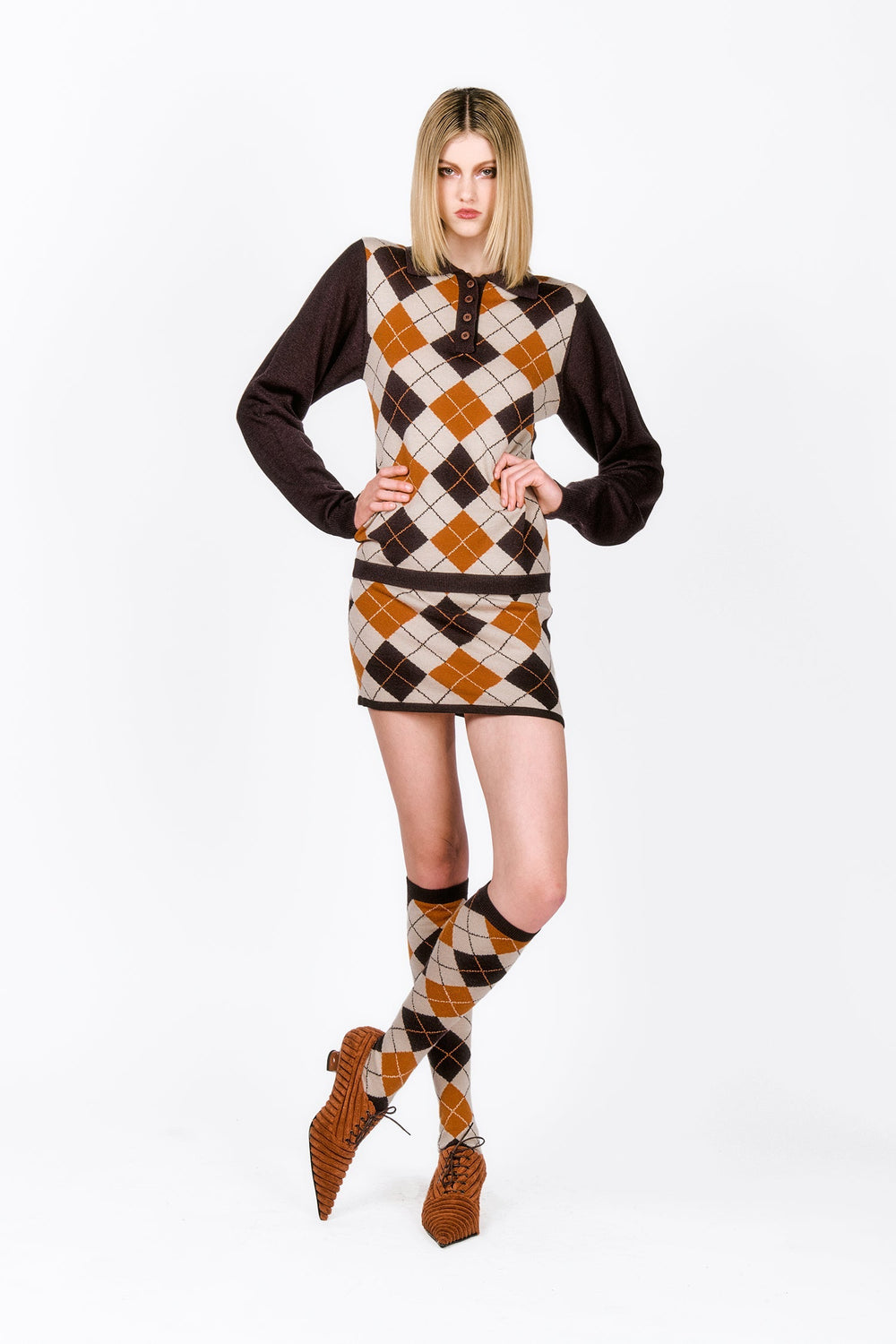 Argyle Knitwear Skirt - Anna Sui Outlet