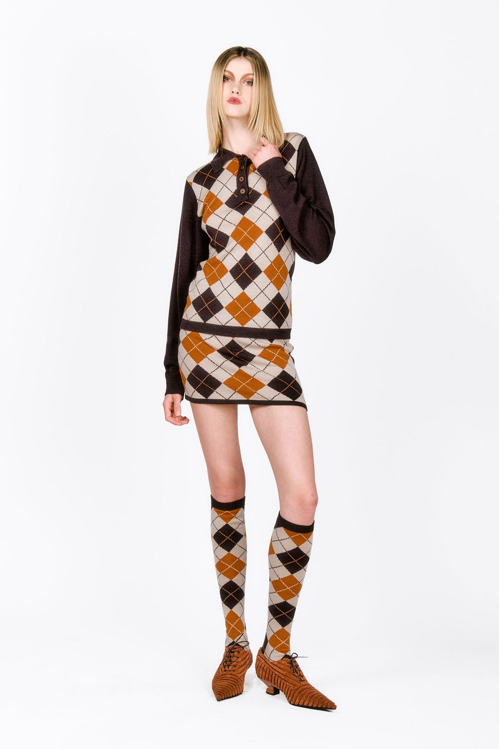 Argyle Knitwear Skirt - Anna Sui Outlet