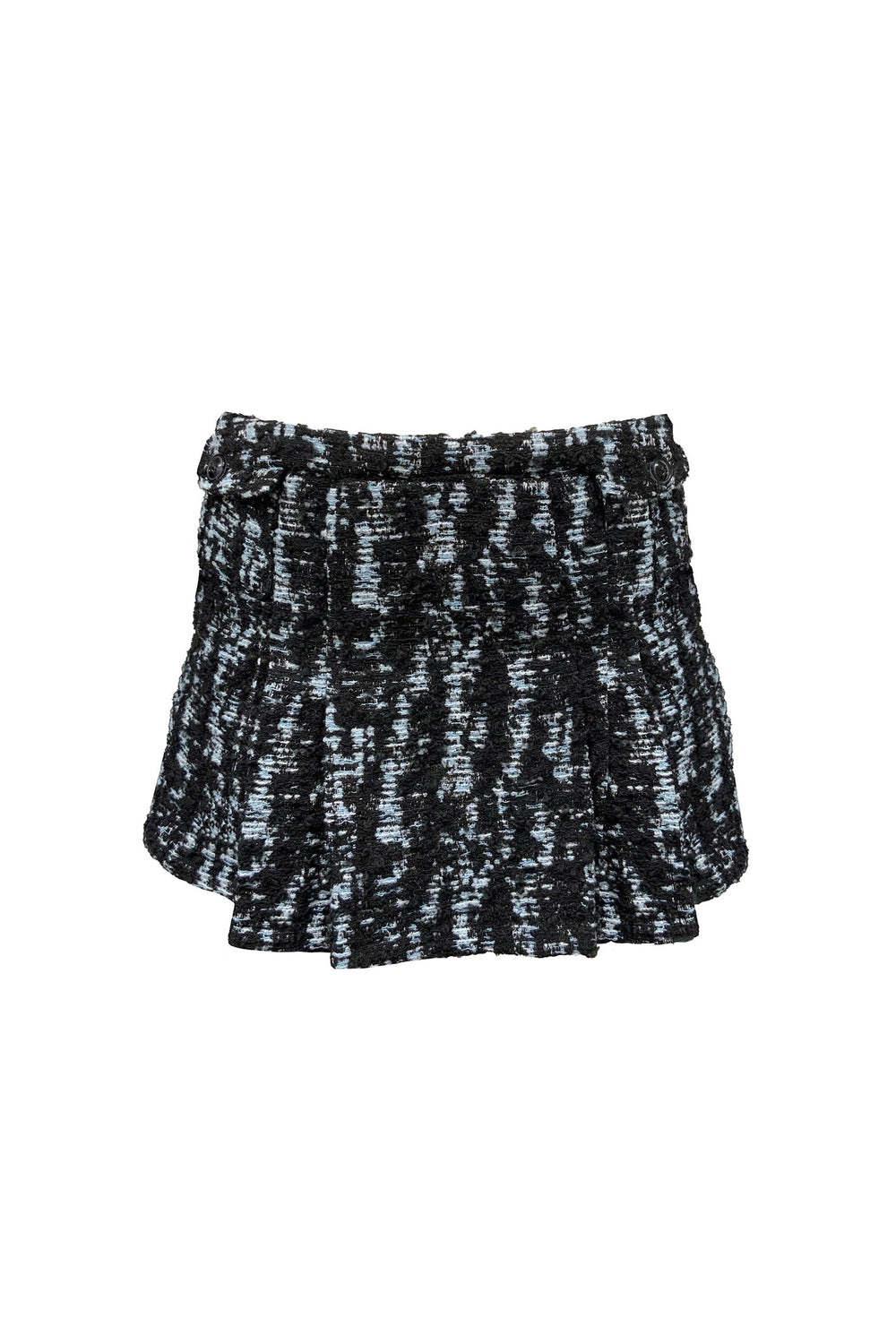 Cornflower Tweed Pleated Mini Skirt - Anna Sui Outlet