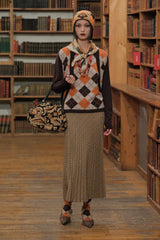 Argyle Beanie with Patch Marmalade - Anna Sui Sale