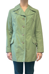 Vintage Sixties C&A Green Button Up Trench Coat - Anna Sui Online