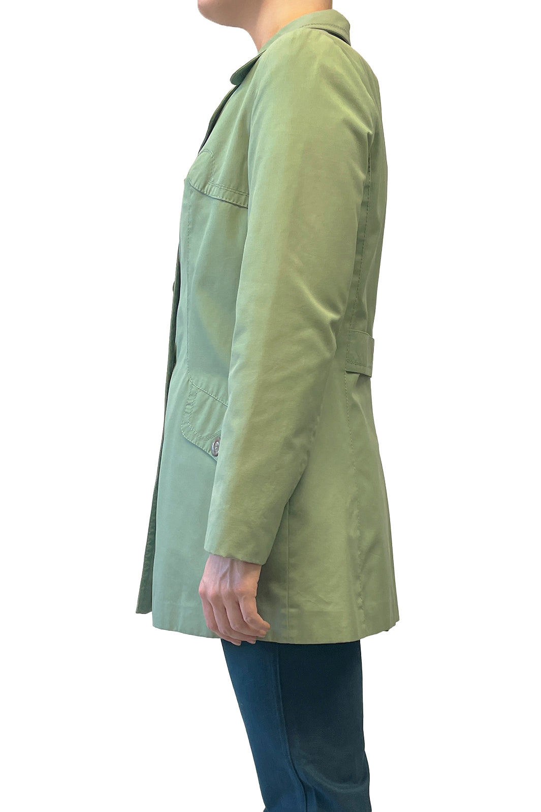 Vintage Sixties C&A Green Button Up Trench Coat - Anna Sui Online