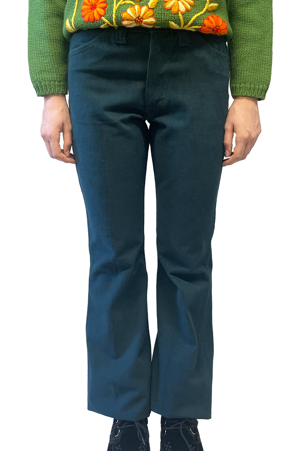 Vintage Seventies Lee Teal Flare Pants - Anna Sui Online
