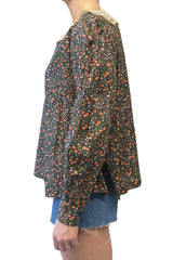 Vintage Lace Collared Floral Button Up Blouse - Anna Sui Outlet